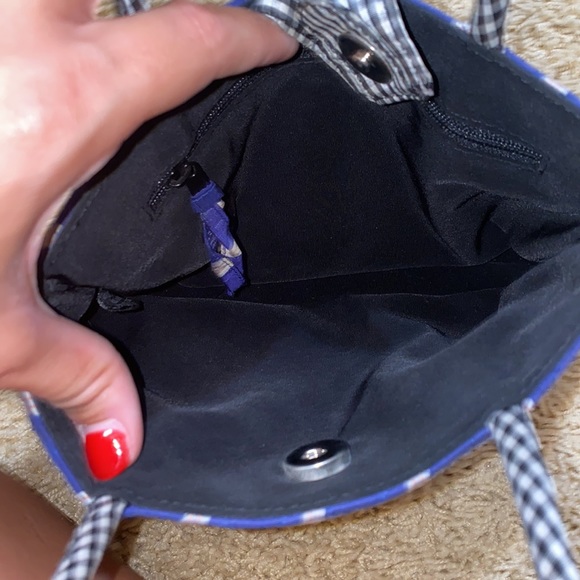 Vera Bradley blue/black/white/yellow plaid purse - Picture 3 of 4